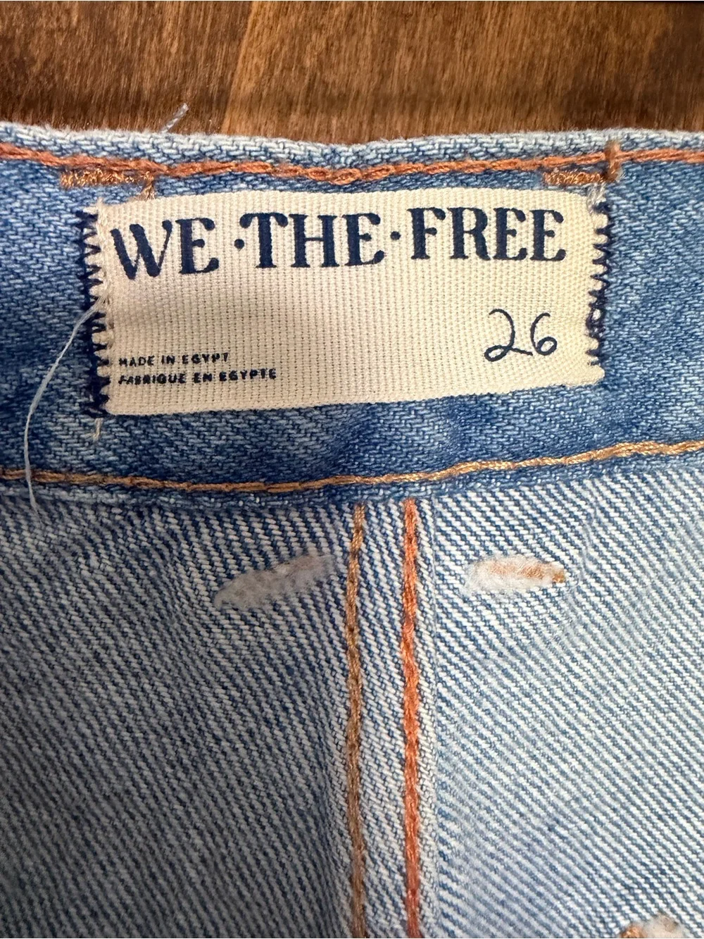 We The Free Light Blue Distressed Denim Cutoff Shorts - Picture 2 of 8